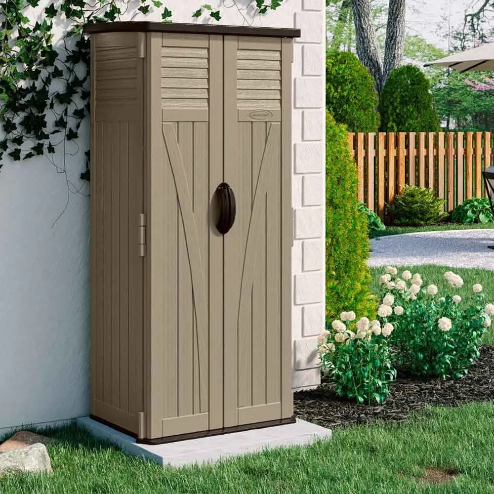 Decluttered Tall Reinforced Resin Garden Storage Cabinet - Sand product