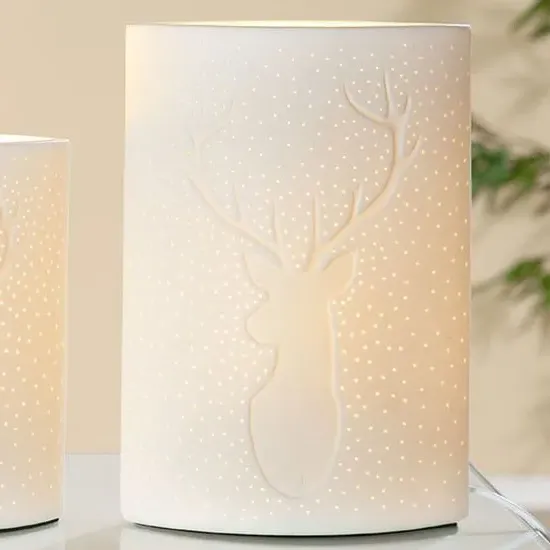 Deer Large Table Lamp - White, Porcelain image