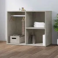 Deion Clothes Storage Unit with Hanging Rod - Grey
