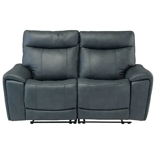 Deland 2-Seater Electric Recliner Sofa - Blue, Faux Leather