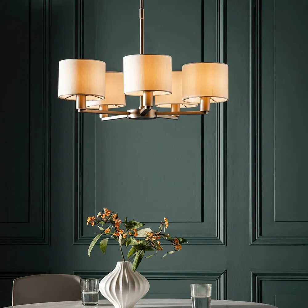 Deland 5-Light Pendant Ceiling Light - Matt Nickel, Silk image