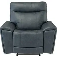 Deland Electric Recliner Armchair - Blue, Faux Leather