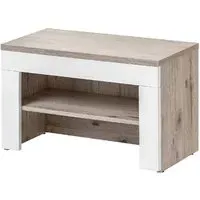 Deland Hallway Bench with Storage - White, Oak