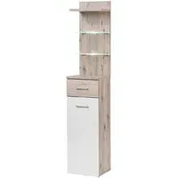 Deland Hallway Cabinet with Door and Drawer - White, Oak