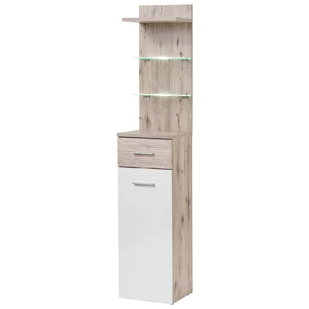 Deland Hallway Cabinet with Door and Drawer - White, Oak
