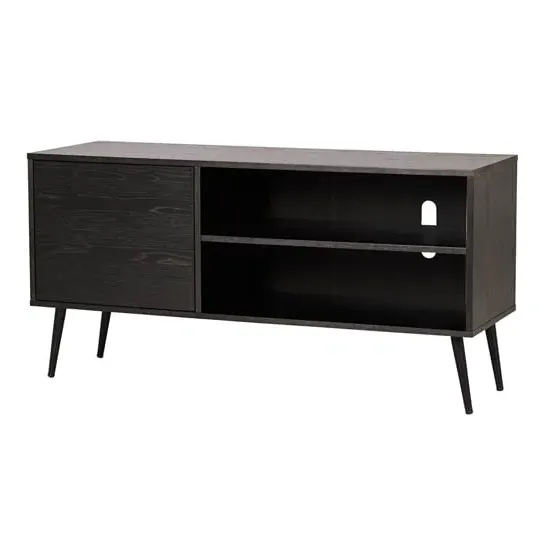 Deland Large TV Stand with Storage - Black, MDF