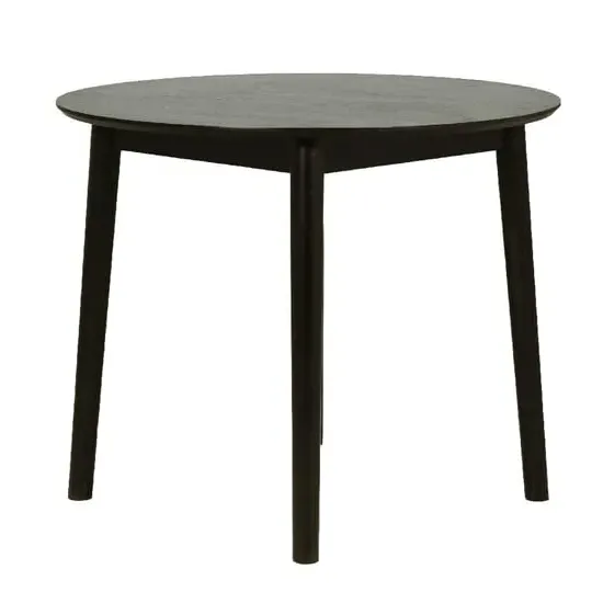 Deland Round Dining Table - Black, MDF