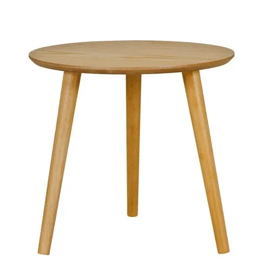 Deland Round Lamp Table - Natural Oak, MDF
