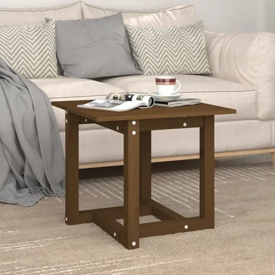 Delaney Square Coffee Table - Brown, Pine Wood image