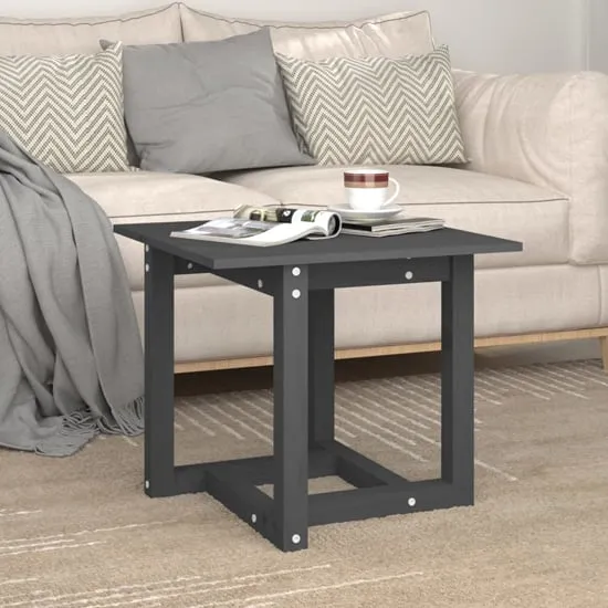 Delaney Square Coffee Table - Grey, Pine Wood