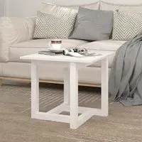 Delaney Square Coffee Table - White, Pine Wood