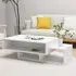 Delano Coffee Table with 3 Shelves - White, Engineered Wood
