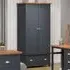 Delavan 2 Door Wardrobe with Drawer - Midnight Blue, Oak
