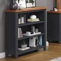 Delavan 3-Shelf Bookcase - Oak, Black