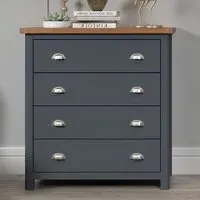 Delavan 4-Drawer Chest of Drawers - Midnight Blue, Oak