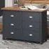 Delavan 6-Drawer Chest of Drawers - Midnight Blue, Oak