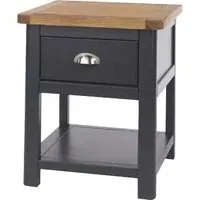 Delavan Bedside Cabinet with 1 Drawer - Oak, Black