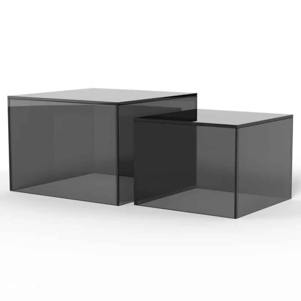 Delft Nesting Coffee Tables - Smoked, Tempered Glass product