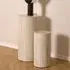 Delft Round Set of 2 Pedestals - Travertine, Wood