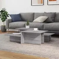 Delft Set of 2 Coffee Tables - Grey Sonoma Oak, Engineered Wood
