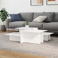 Delft Set of 2 Coffee Tables - White, Engineered Wood