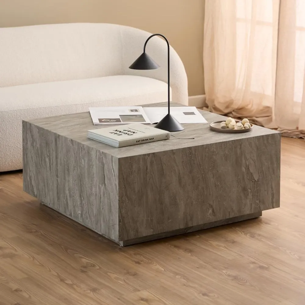 Delft Square Coffee Table - Grey, Wooden image