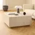 Delft Square Coffee Table - Travertine, Wood