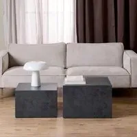 Delft Square Nesting Coffee Tables - Grey, Wood