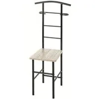Delft Valet Stand with Seat - Black, Wood