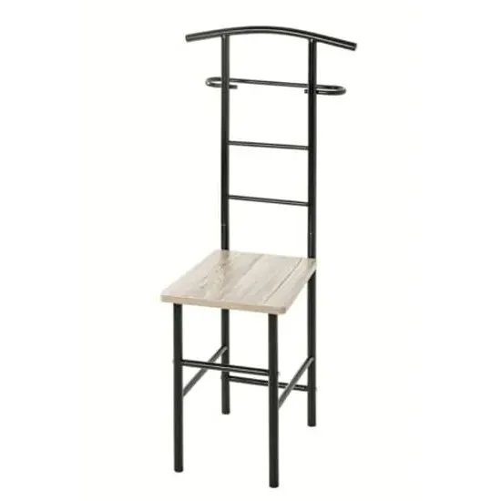 Delft Valet Stand with Seat - Black, Wood