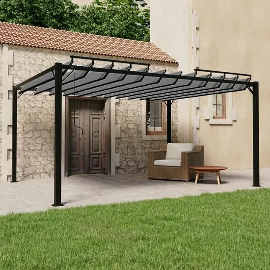 Delia Gazebo with Louvered Roof - Anthracite, Fabric product