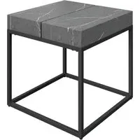 Delmar Side Table - Grey Marble Effect, MDF