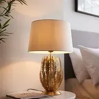 Delphine Leaf Table Lamp - Gold, Ivory Shade