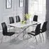 Deltino 6-Seater Dining Set with Opal Chairs - Marble Effect, Black