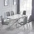 Deltino 6-Seater Dining Set with Opal Chairs - Marble Effect, Grey