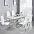 Deltino 6-Seater Dining Set with Opal Chairs - Marble Effect, White