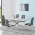 Deltino Dining Set with 6 Opal Chairs - Diva Marble Effect