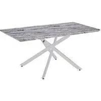Deltino Dining Table - Marble Effect, High Gloss