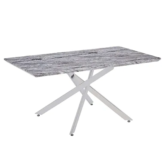 Deltino Dining Table - Marble Effect, High Gloss image