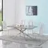 Deltino Dining Table with 4 Opal Chairs - Marble Effect, White