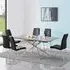 Deltino Dining Table with 6 Opal Chairs - Marble Effect, Black