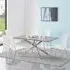 Deltino Dining Table with 6 Opal Chairs - Marble Effect, White