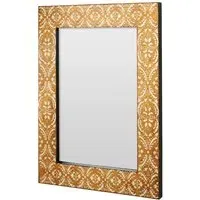 Demast Damask Pattern Wall Mirror - Gold, MDF