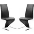 Demi Z Dining Chairs with Chrome Feet - Black, Faux Leather