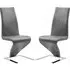 Demi Z Dining Chairs with Chrome Feet - Grey, Faux Leather