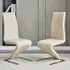Demi Z Dining Chairs with Chrome Feet - Taupe, Faux Leather