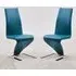 Demi Z Dining Chairs with Chrome Feet - Teal, Faux Leather