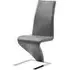 Demi Z-Shaped Dining Chair - Grey, Faux Leather
