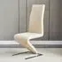 Demi Z-Shaped Dining Chair - Taupe, Faux Leather