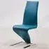 Demi Z-Shaped Dining Chair - Teal, Faux Leather